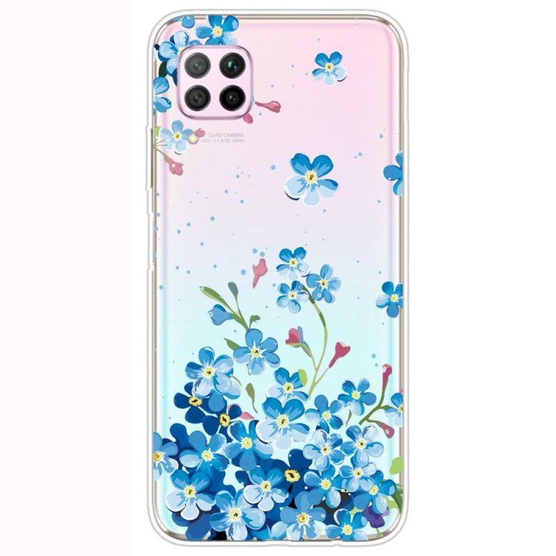 Hoesje Huawei P40 Lite Telefoonhoesje Boeket Blauwe Bloemen