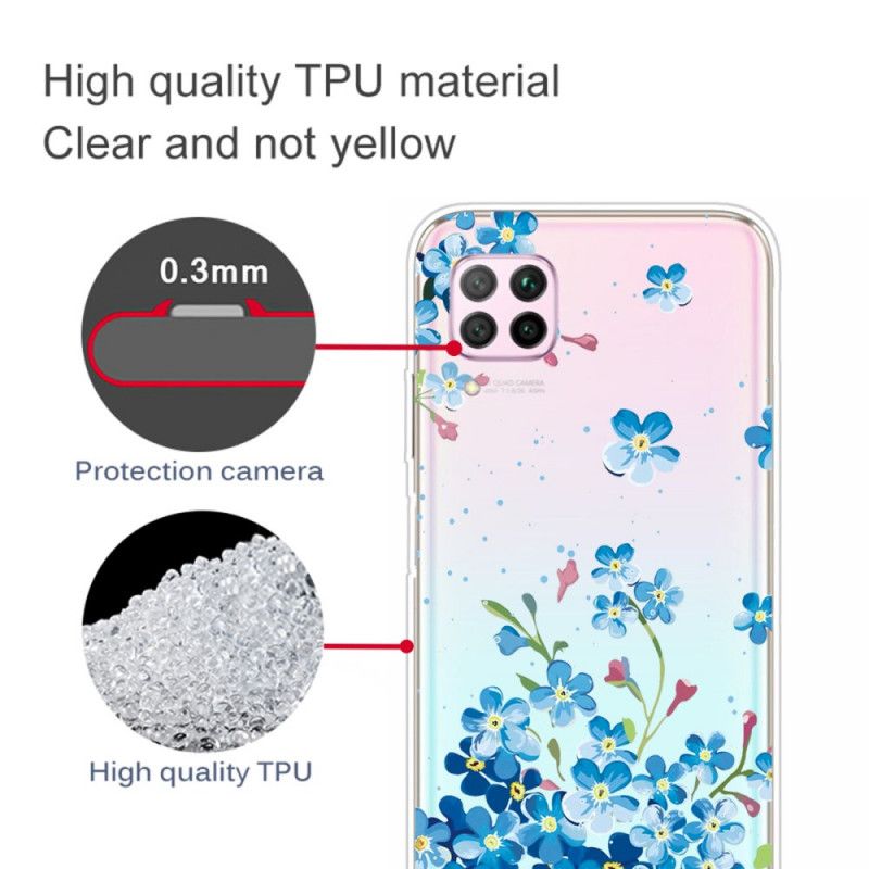 Hoesje Huawei P40 Lite Telefoonhoesje Boeket Blauwe Bloemen