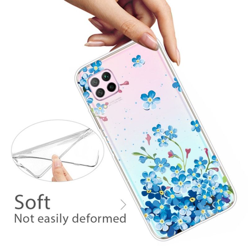 Hoesje Huawei P40 Lite Telefoonhoesje Boeket Blauwe Bloemen