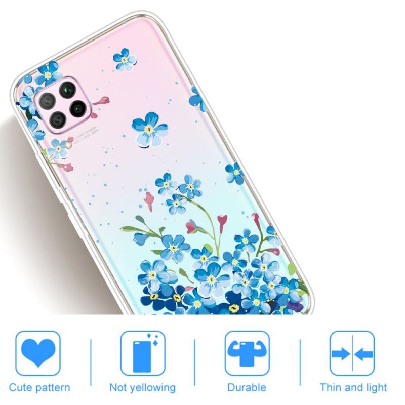 Hoesje Huawei P40 Lite Telefoonhoesje Boeket Blauwe Bloemen