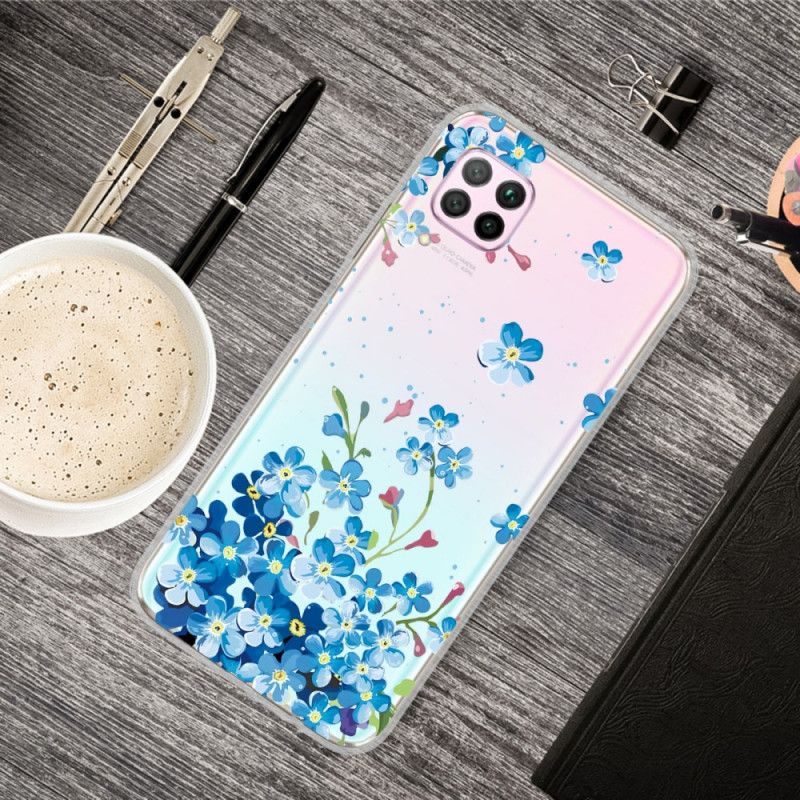 Hoesje Huawei P40 Lite Telefoonhoesje Boeket Blauwe Bloemen