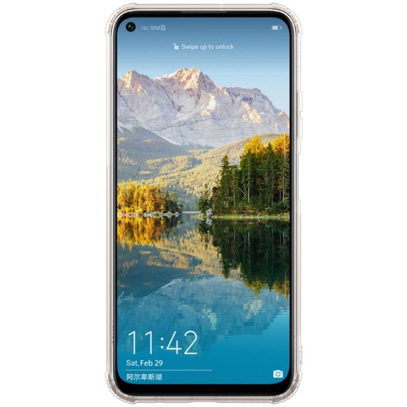 Hoesje Huawei P40 Lite Transparant Grijs Versterkt Transparant Nillkin