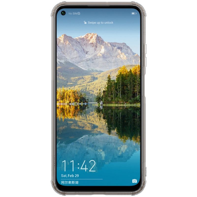 Hoesje Huawei P40 Lite Transparant Grijs Versterkt Transparant Nillkin