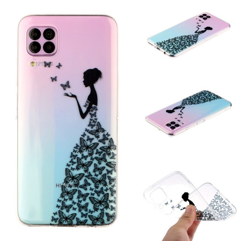 Hoesje Huawei P40 Lite Transparante Jurk Met Vlinders