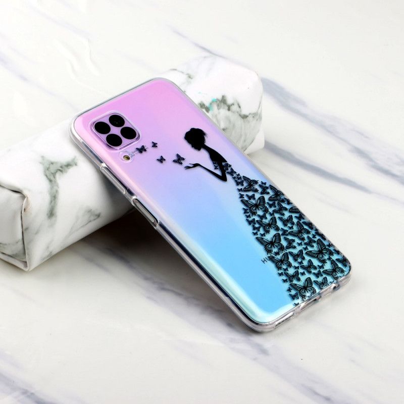 Hoesje Huawei P40 Lite Transparante Jurk Met Vlinders