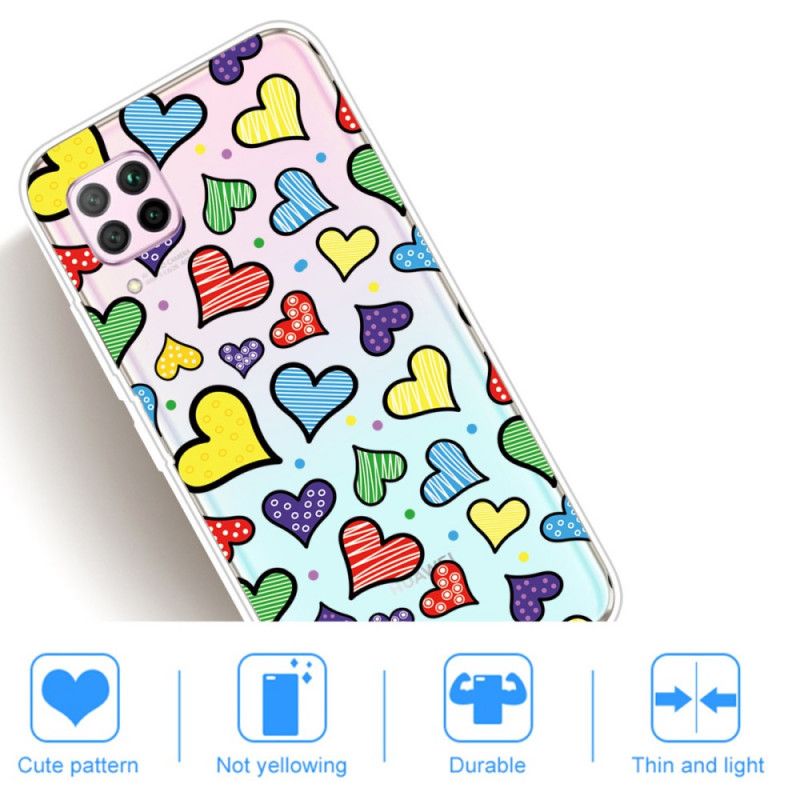 Hoesje Huawei P40 Lite Veelkleurige Harten