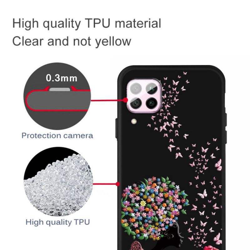 Hoesje Huawei P40 Lite Vrouw Met Een Bloemig Hoofd