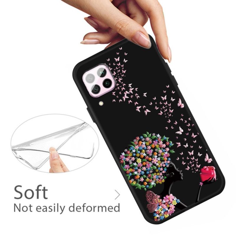 Hoesje Huawei P40 Lite Vrouw Met Een Bloemig Hoofd