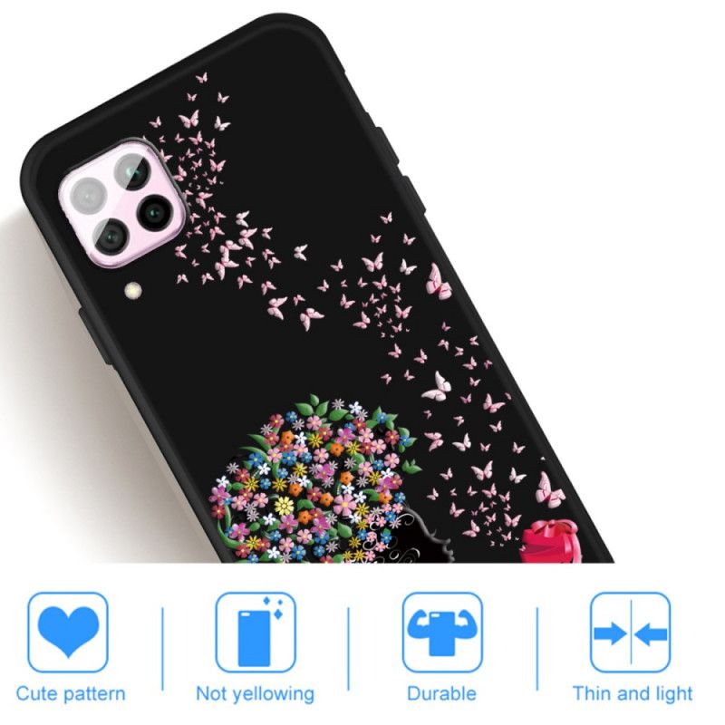 Hoesje Huawei P40 Lite Vrouw Met Een Bloemig Hoofd