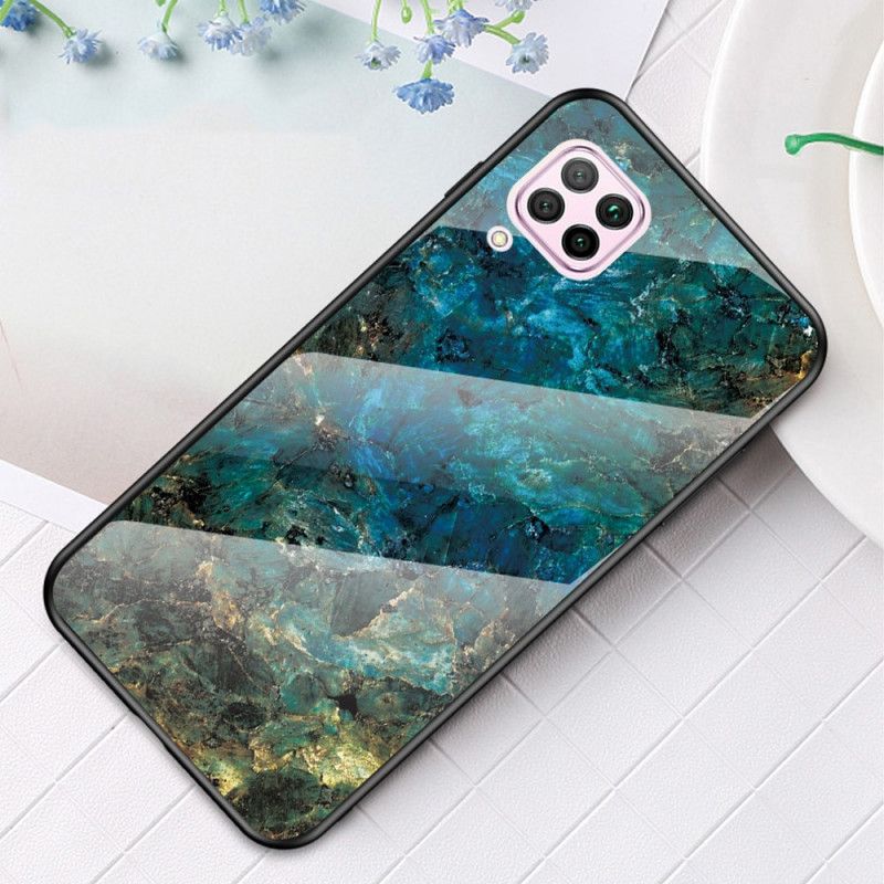 Hoesje Huawei P40 Lite Wit Zwart Premumkleuren Van Gehard Glas