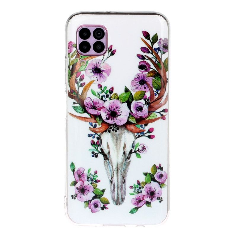 Hoesje voor Huawei P40 Lite Eland Met Fluorescerende Bloemen