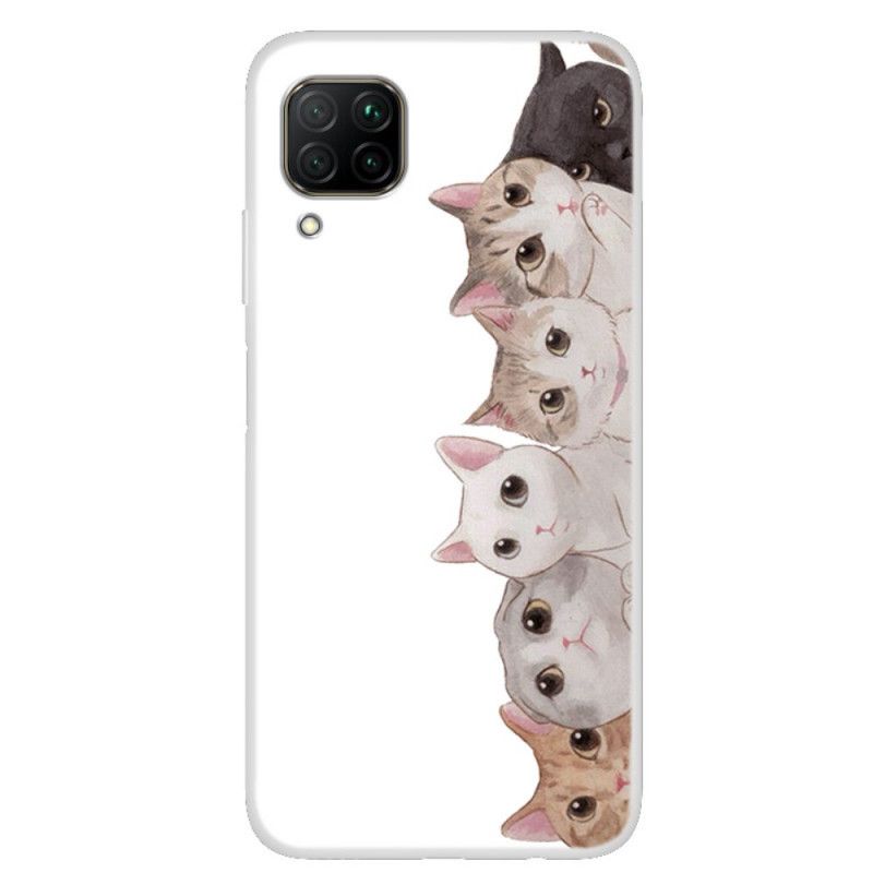 Hoesje voor Huawei P40 Lite Luisterende Katten