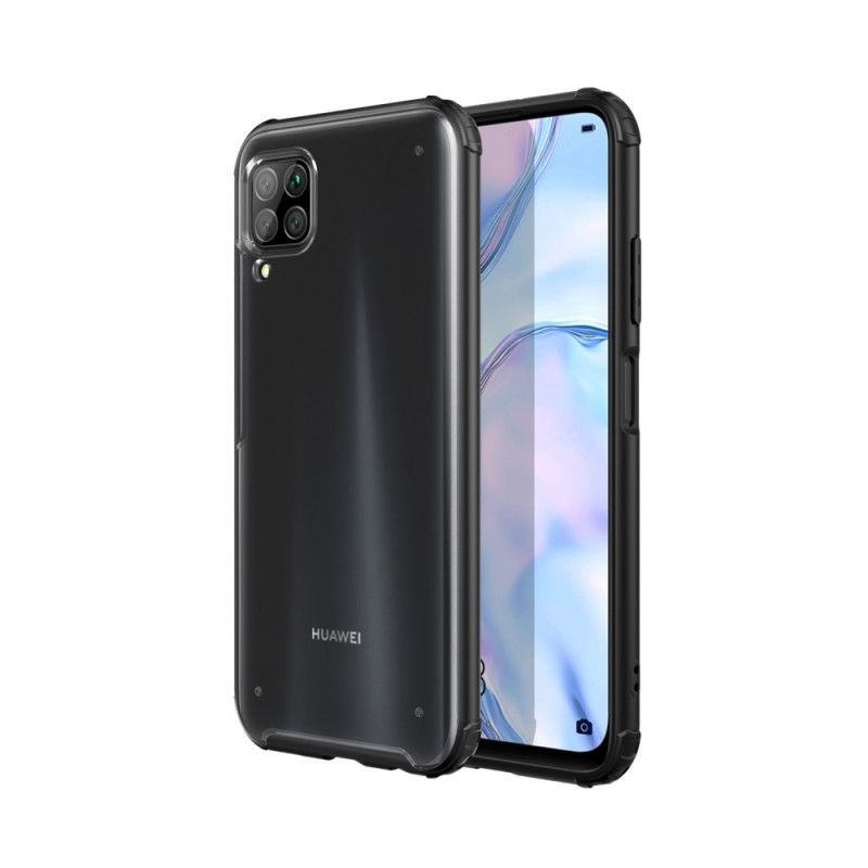 Hoesje voor Huawei P40 Lite Rood Zwart Hybride Siliconen Velgontwerp