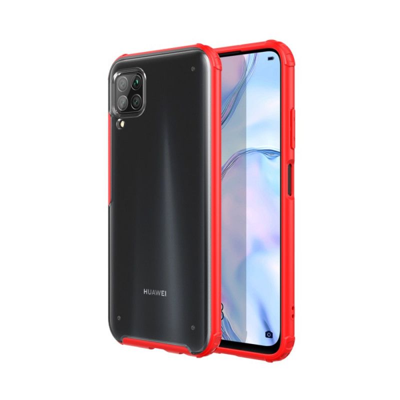 Hoesje voor Huawei P40 Lite Rood Zwart Hybride Siliconen Velgontwerp