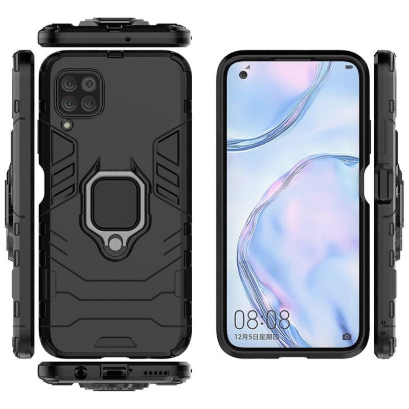 Hoesje voor Huawei P40 Lite Rood Zwart Resistente Ring