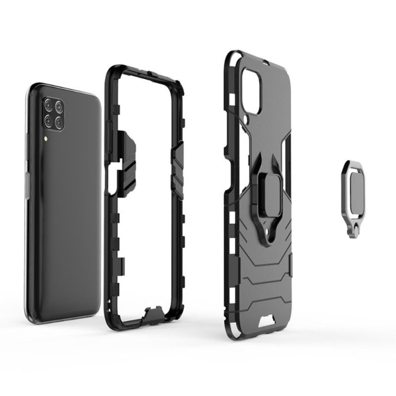 Hoesje voor Huawei P40 Lite Rood Zwart Resistente Ring