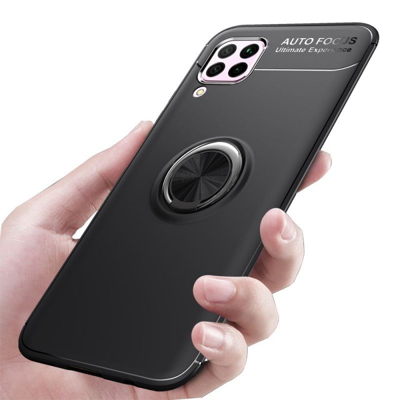 Hoesje voor Huawei P40 Lite Rood Zwart Roterende Ring