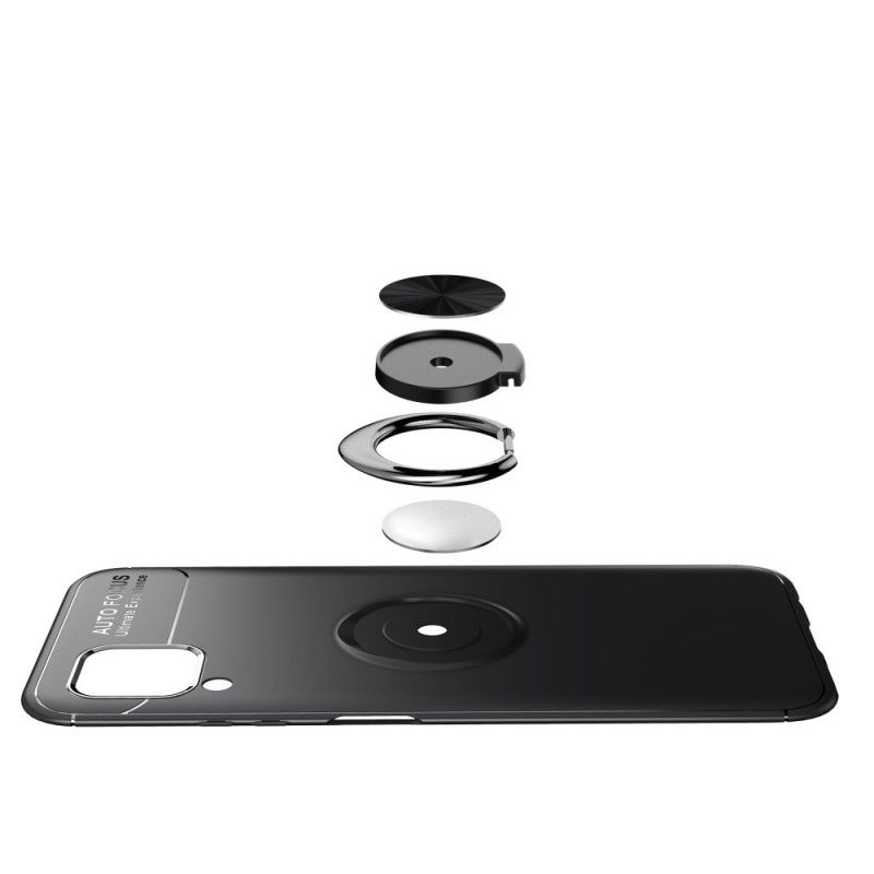 Hoesje voor Huawei P40 Lite Rood Zwart Roterende Ring