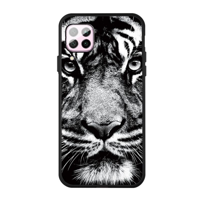 Hoesje voor Huawei P40 Lite Zwart-Witte Tijger