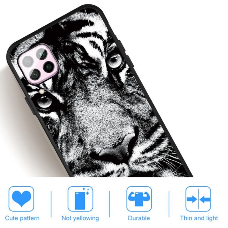 Hoesje voor Huawei P40 Lite Zwart-Witte Tijger