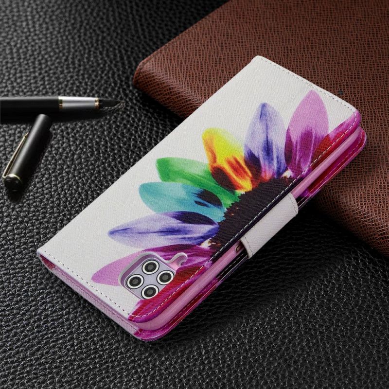 Leren Hoesje Huawei P40 Lite Aquarelbloem