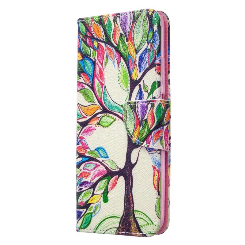 Leren Hoesje Huawei P40 Lite Gekleurde Boom