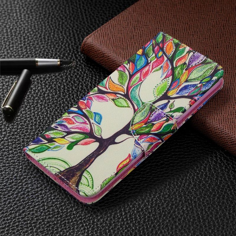 Leren Hoesje Huawei P40 Lite Gekleurde Boom