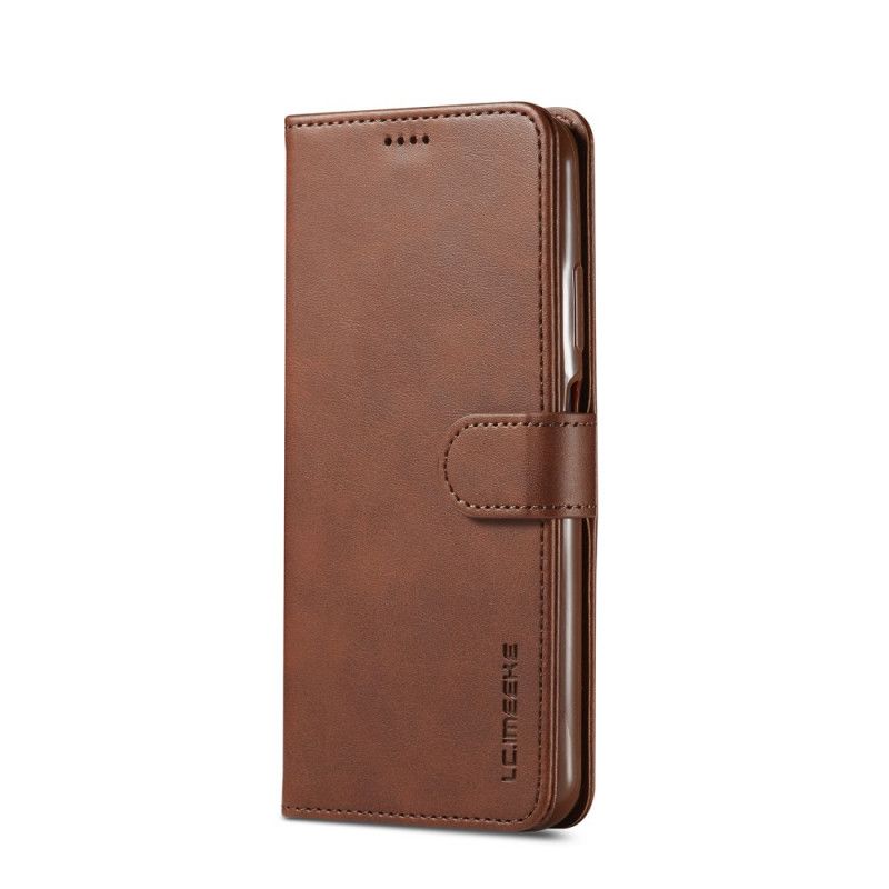 Leren Hoesje Huawei P40 Lite Grijs Zwart Lc.Imeeke Leereffect