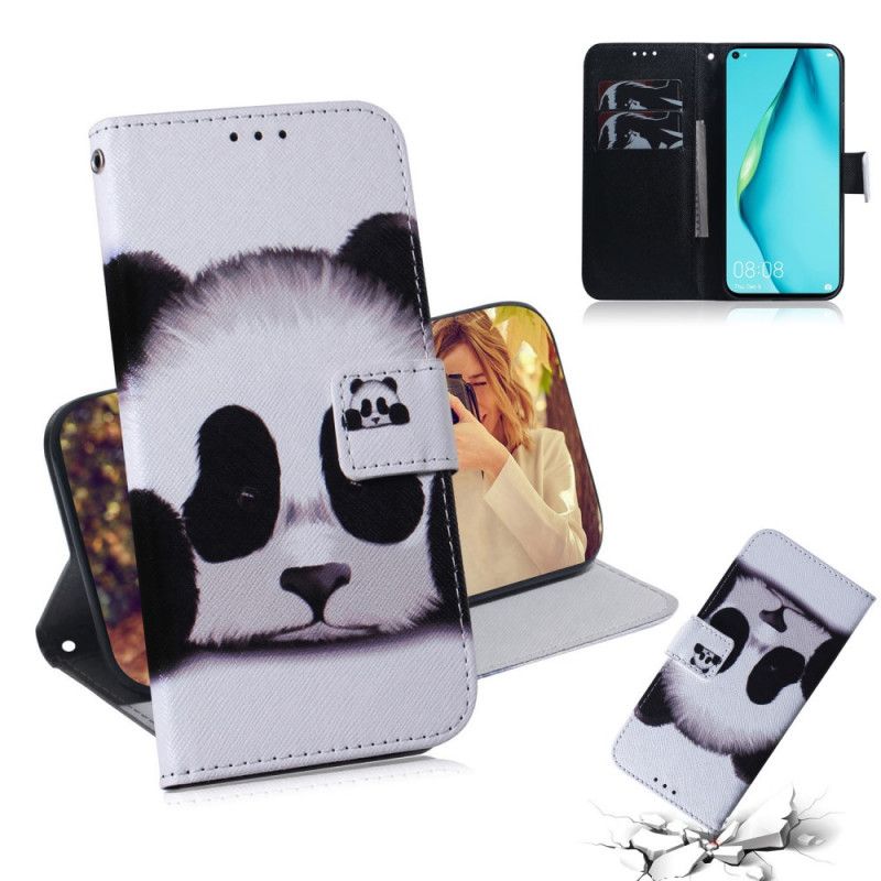 Leren Hoesje Huawei P40 Lite Pandagezicht