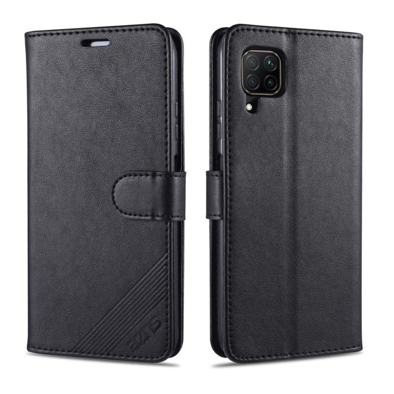 Leren Hoesje Huawei P40 Lite Rood Zwart Azns Kunstleer