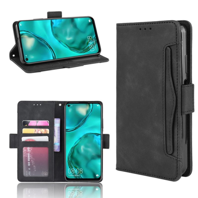 Leren Hoesje Huawei P40 Lite Rood Zwart Eersteklas Multikaart