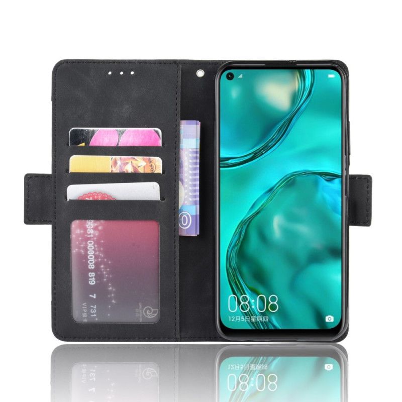 Leren Hoesje Huawei P40 Lite Rood Zwart Eersteklas Multikaart