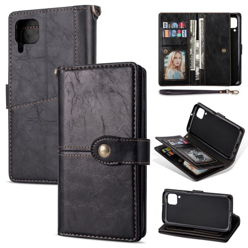 Leren Hoesje Huawei P40 Lite Rood Zwart Retro Sluiting En Split Aan De Achterkant