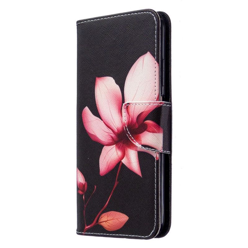 Leren Hoesje Huawei P40 Lite Roze Bloem