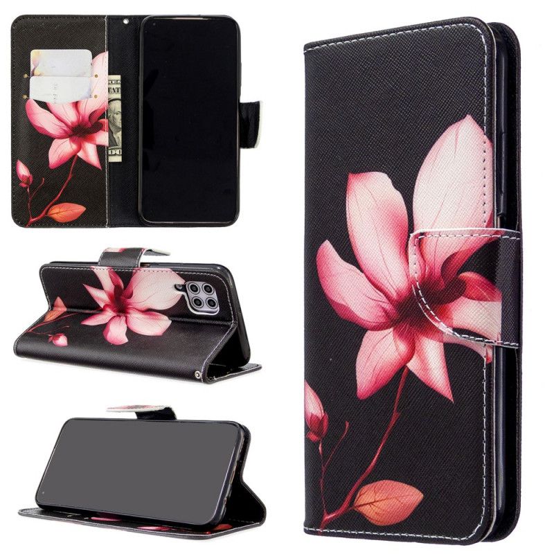 Leren Hoesje Huawei P40 Lite Roze Bloem