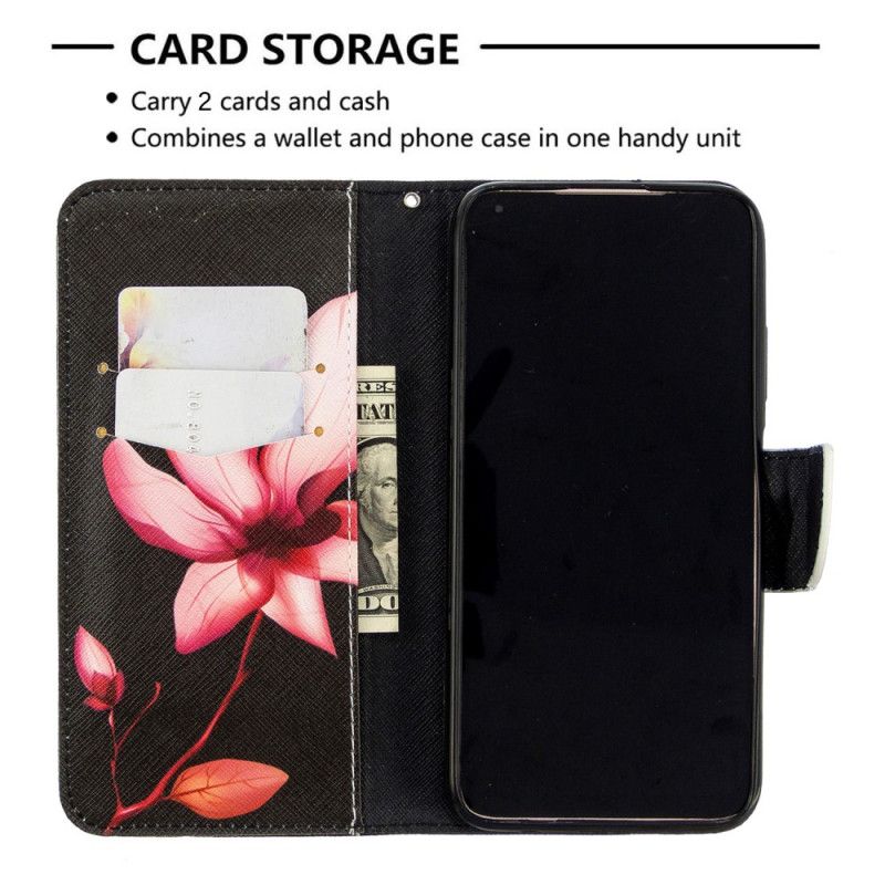 Leren Hoesje Huawei P40 Lite Roze Bloem