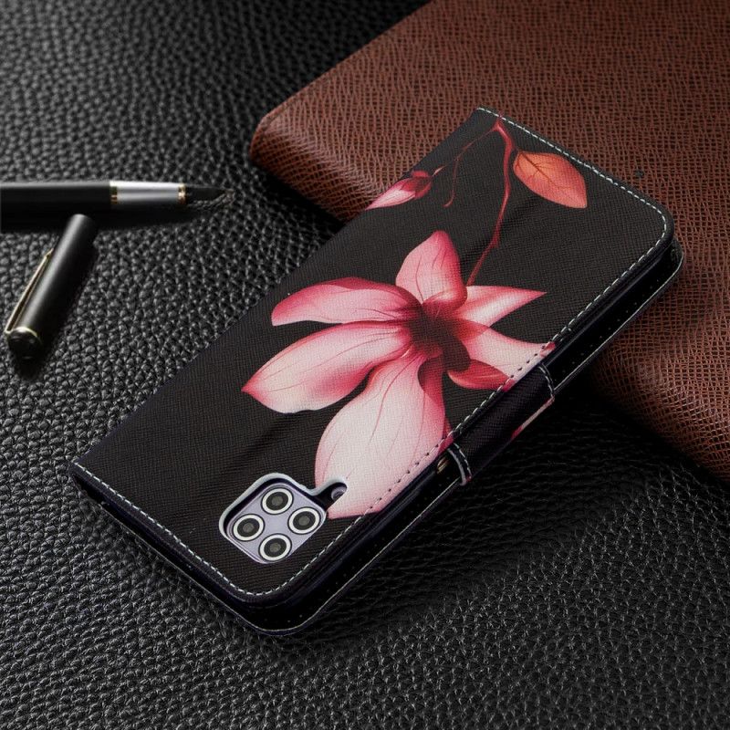 Leren Hoesje Huawei P40 Lite Roze Bloem
