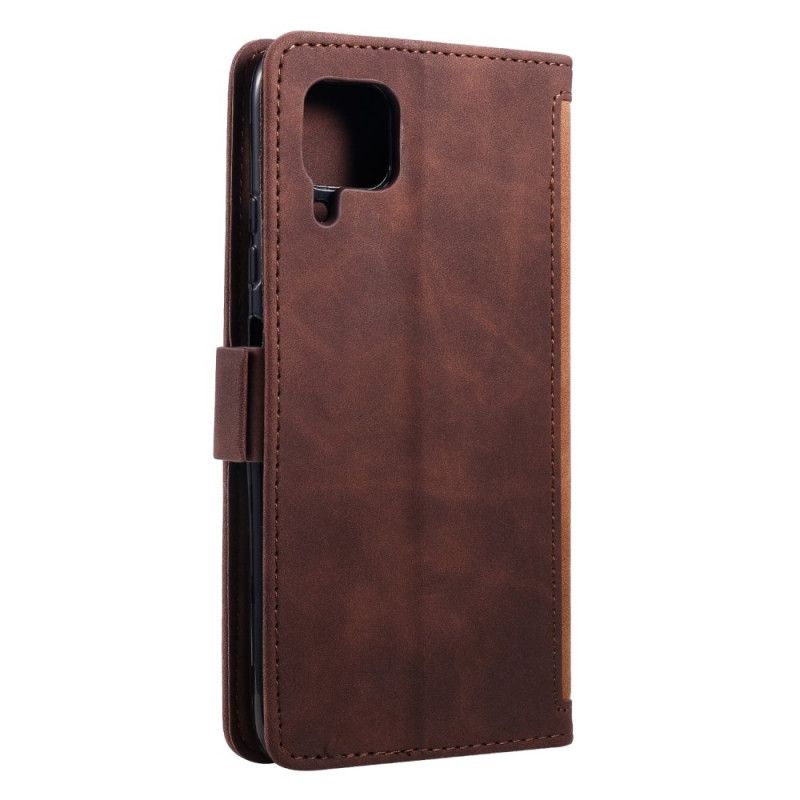 Leren Hoesje voor Huawei P40 Lite Groen Rood Tweekleurig Kunstleer Met Versterkte Contouren