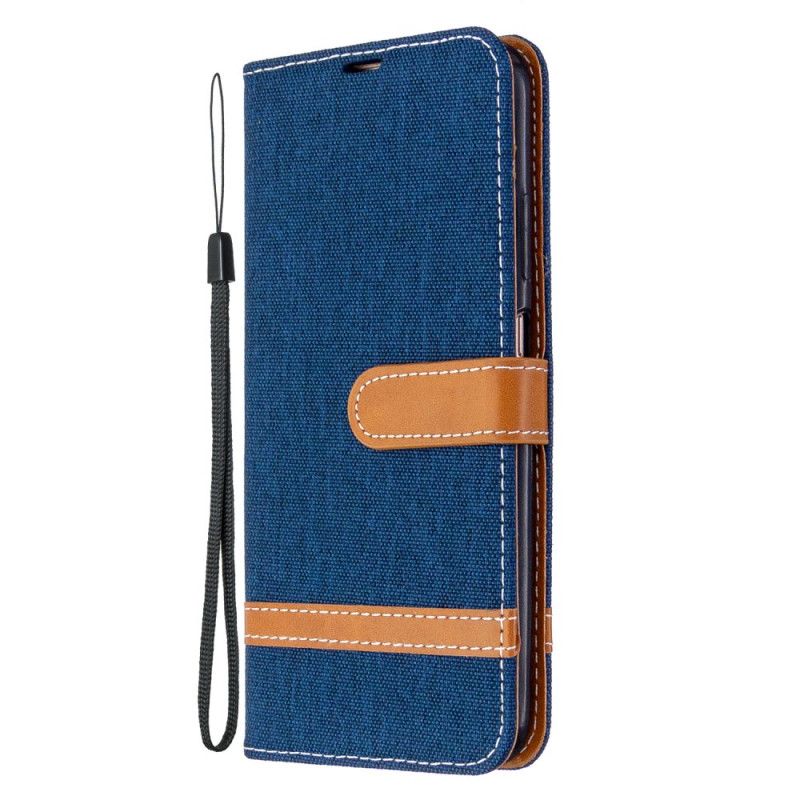 Leren Hoesje voor Huawei P40 Lite Magenta Grijs Stof En Leereffect Met String