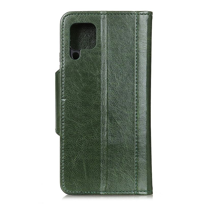 Leren Hoesje voor Huawei P40 Lite Wit Zwart Retro Imitatieleren Metalen Sluiting