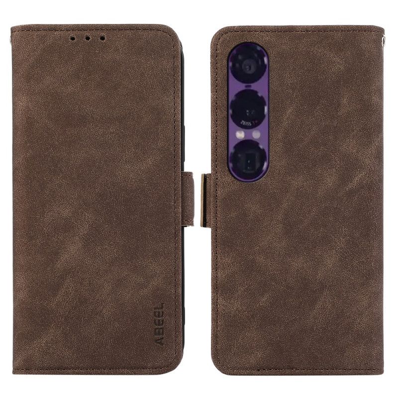Flip Case Leren Sony Xperia 1 Vii Abeel Suède-effect