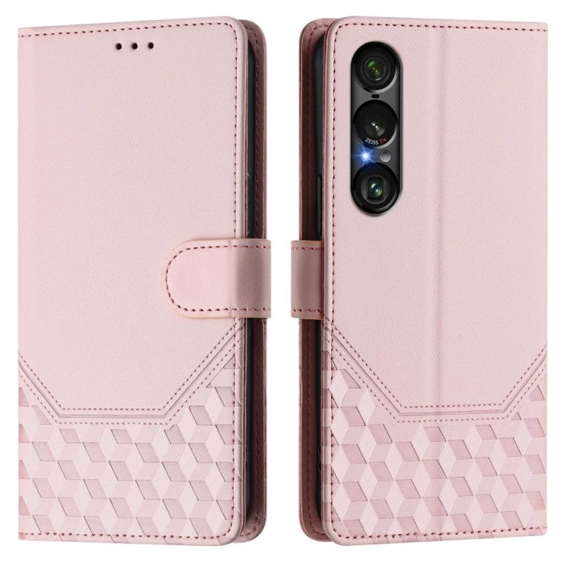 Folio-hoesje Sony Xperia 1 Vii Rfid-bescherming Honingraatpatroon