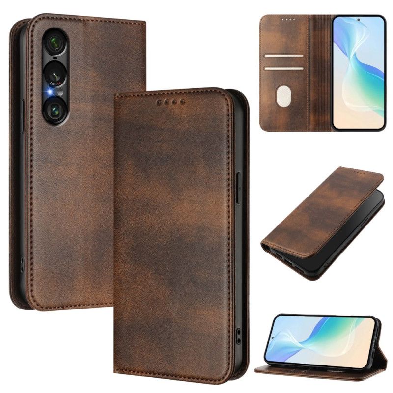 Folio-hoesje Sony Xperia 1 Vii Rfid-bescherming Retro Design
