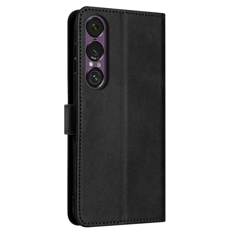 Folio-hoesje Sony Xperia 1 Vii Telefoonhoesje Leer-effect Met Bandje