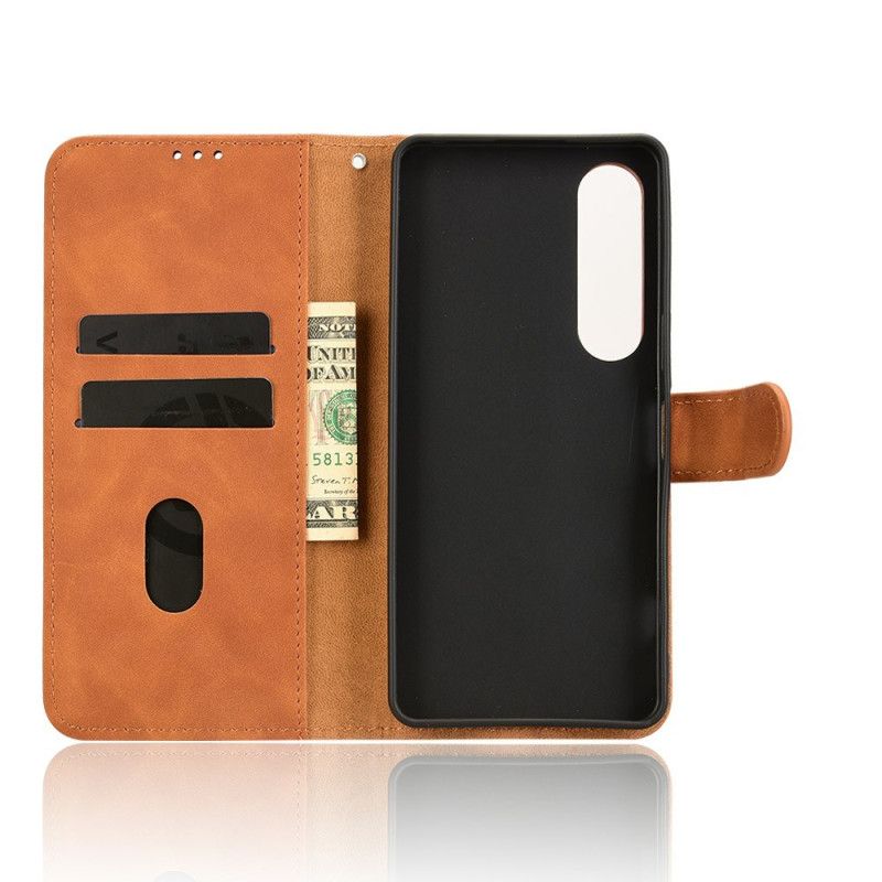 Folio-hoesje Sony Xperia 1 Vii Telefoonhoesje Suède-effect