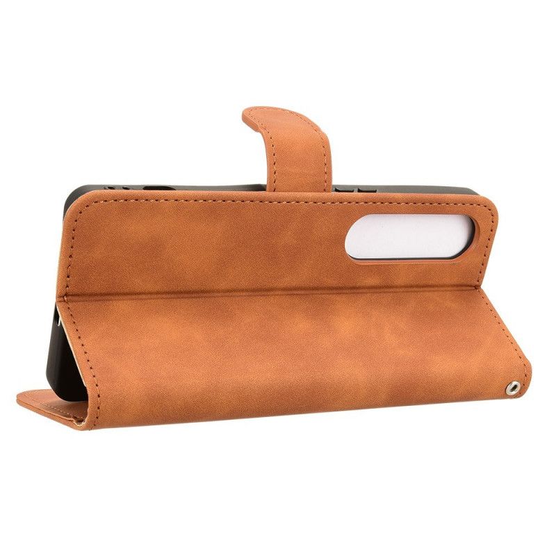 Folio-hoesje Sony Xperia 1 Vii Telefoonhoesje Suède-effect