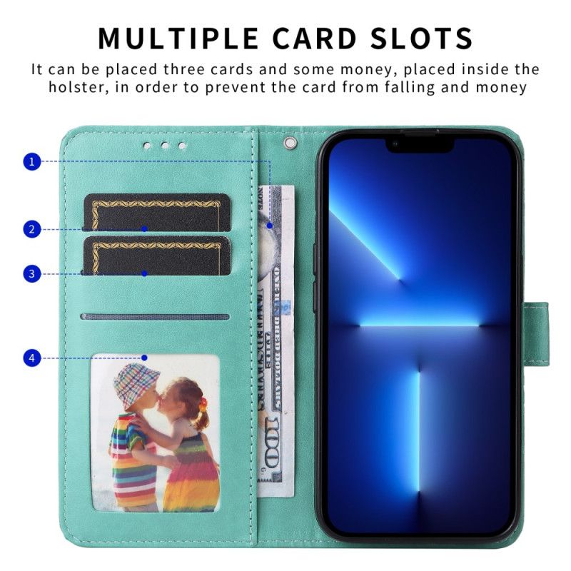 Folio-hoesje Sony Xperia 1 Vii Telefoonhoesje Zonnebloempatroon