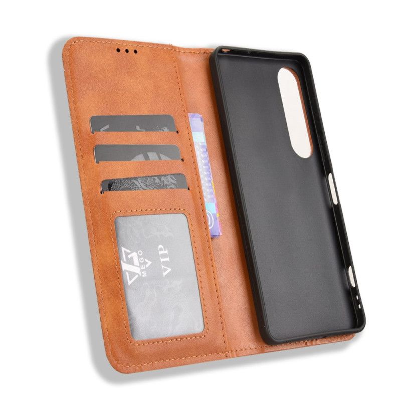 Folio-hoesje Voor Sony Xperia 1 Vii Vintage Rand