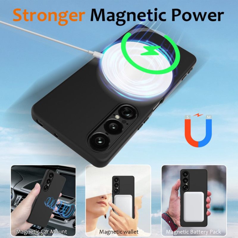 Hoesje Voor Sony Xperia 1 Vii Magsafe-compatibele Siliconen Met Koord