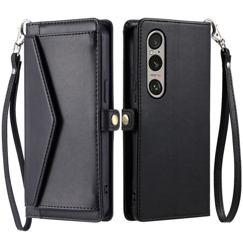 Leren Hoesje Sony Xperia 1 Vii Etui Met Riem Bescherming Hoesje